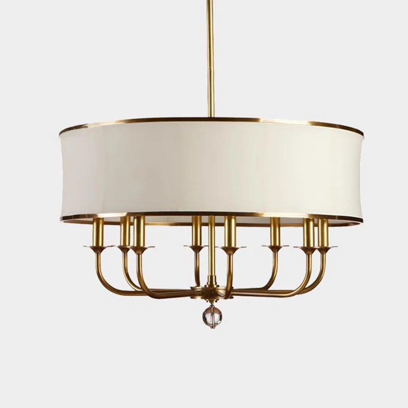 

VIGOUS Золотая тканевая LED люстра 6 ламп