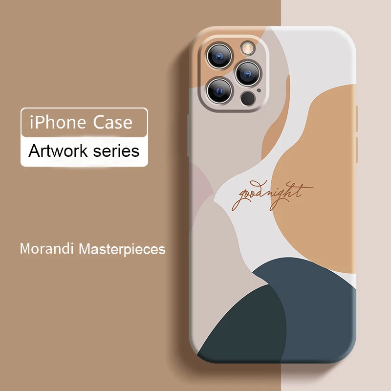 

Colorful Rainbow Coffee Morandi Phone Case For iPhone 13 12 11 Pro Max 12 Mini X XS XR 7 8 Plus SE Fashion Soft Shockproof Cover