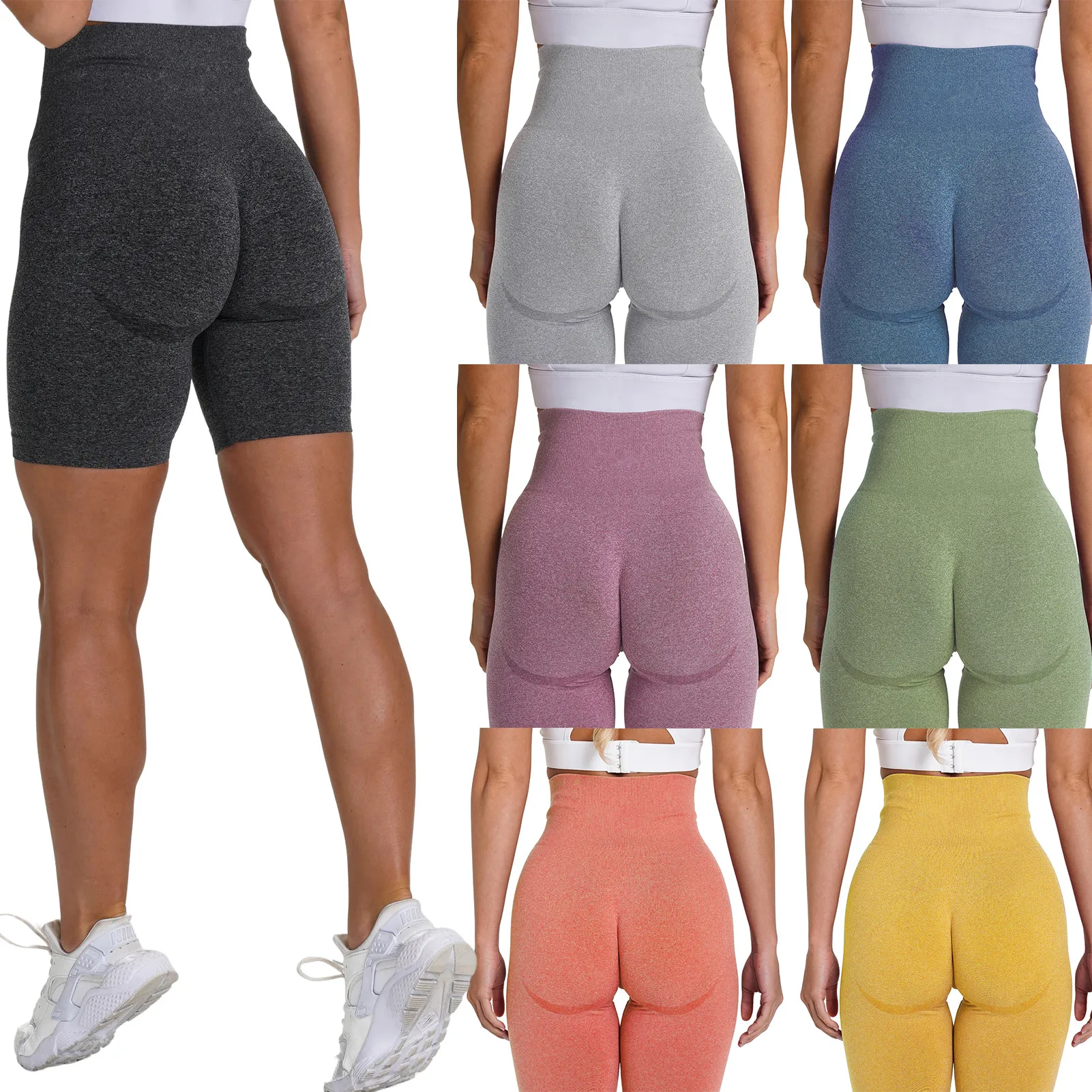 

Sporty Women Shorts Printing Seamless Cycling Shorts Fitness Push Up Women Short Casual Short High Waist Booty Shorts