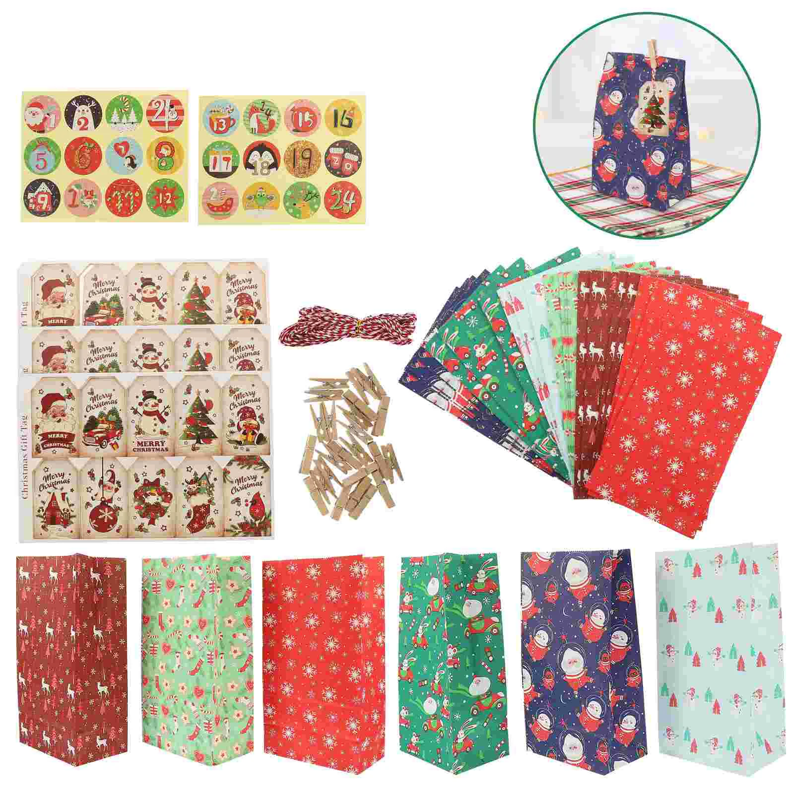 

De Adviento Christmas Paper Bag Snack Bags Wrapping Gift Small Cookie Treat Goodie