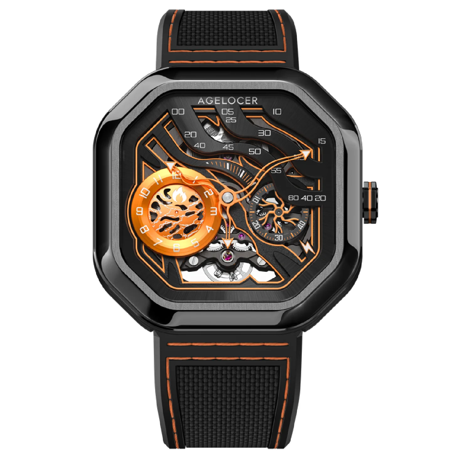 

AGELOCER 50m Waterproof Automatic Mechanical Watches Men's Sapphire 44.5MM Luxury Sport Men's Watch Stainless Steel Reloj Hombre