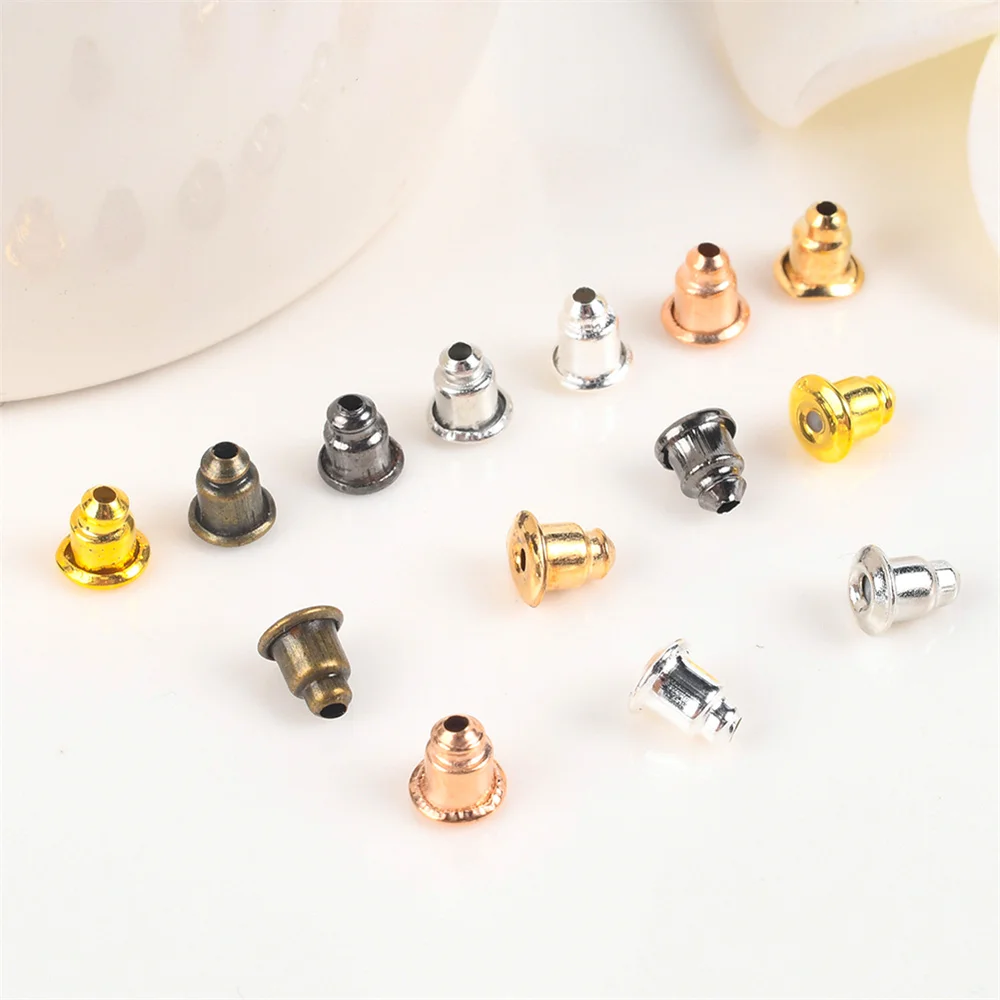 

200Pcs/lot Bullet Earring Back Plug For Stud Earrings Blocked Caps DIY Jewelry Making Findings Ear Plugs Earrings Accessories