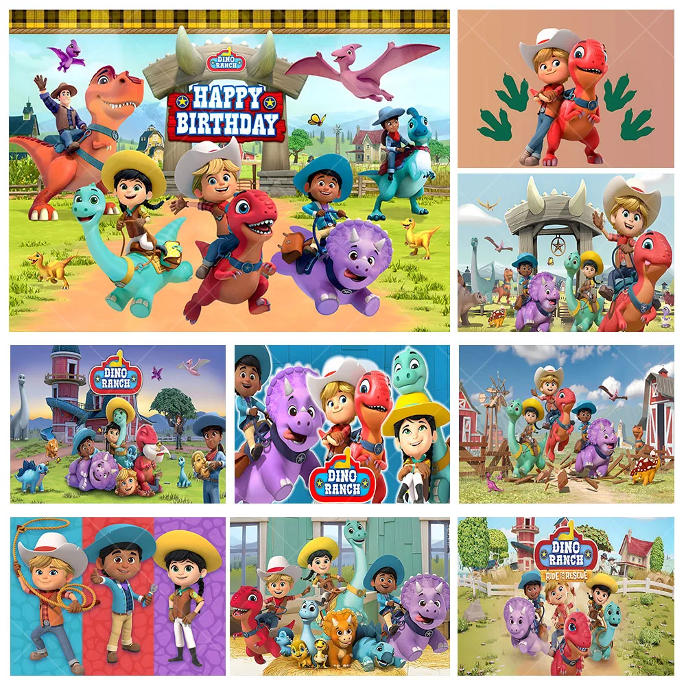 Студийный фон из полиэстера с изображением динозавра мультфильма