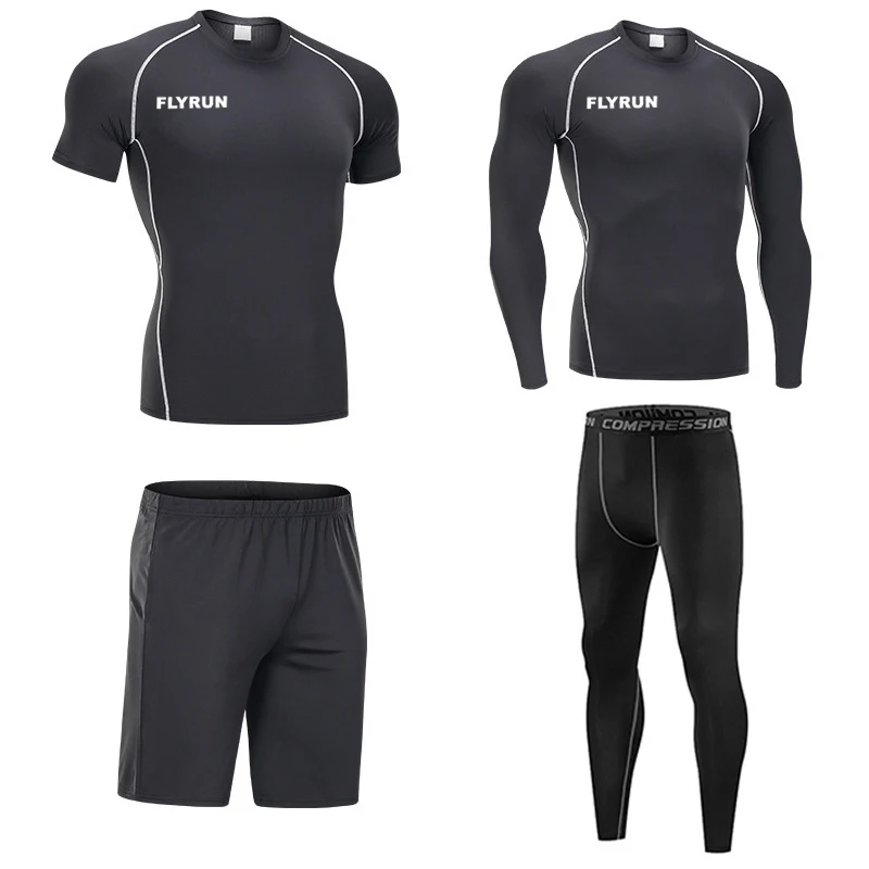 

Running SET Men GYM Fitness Compression Sports Suit Basketball Clothes Running Jogging Sportswear Exercise Workout Tights 2022