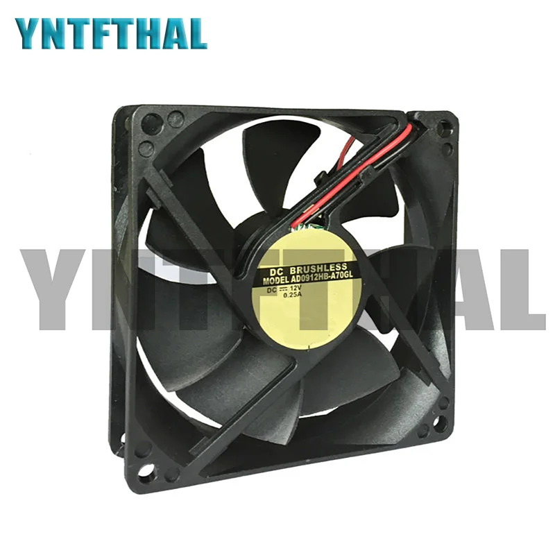 Оригинальный вентилятор, 9 см, 9 см, 90*90*25, 12 В, две линии, флейта