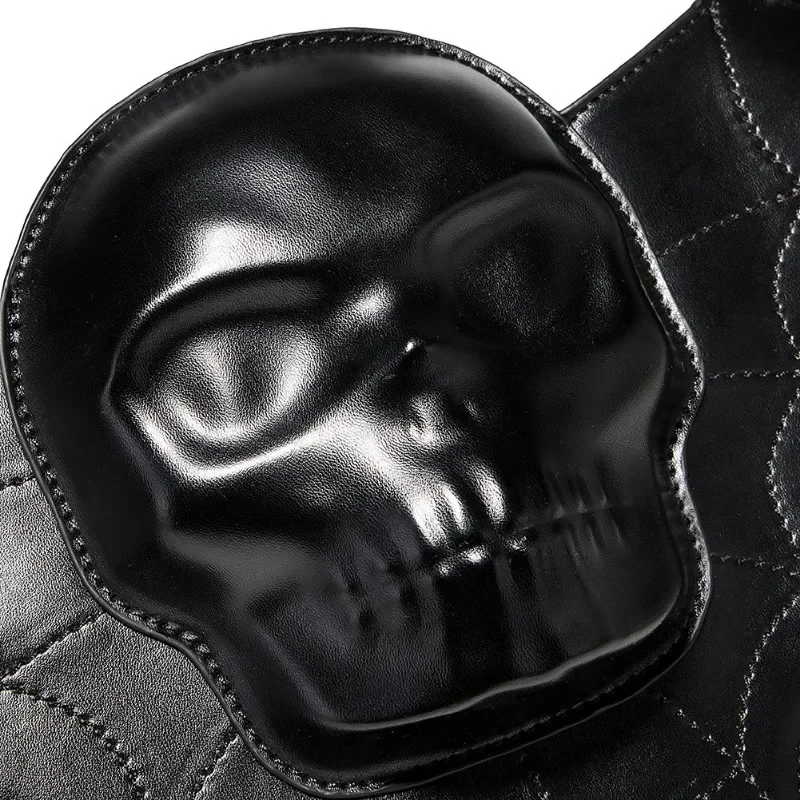 MBTI Черная винтажная сумка через плечо для женщин Y2k Готический панк Череп Новая