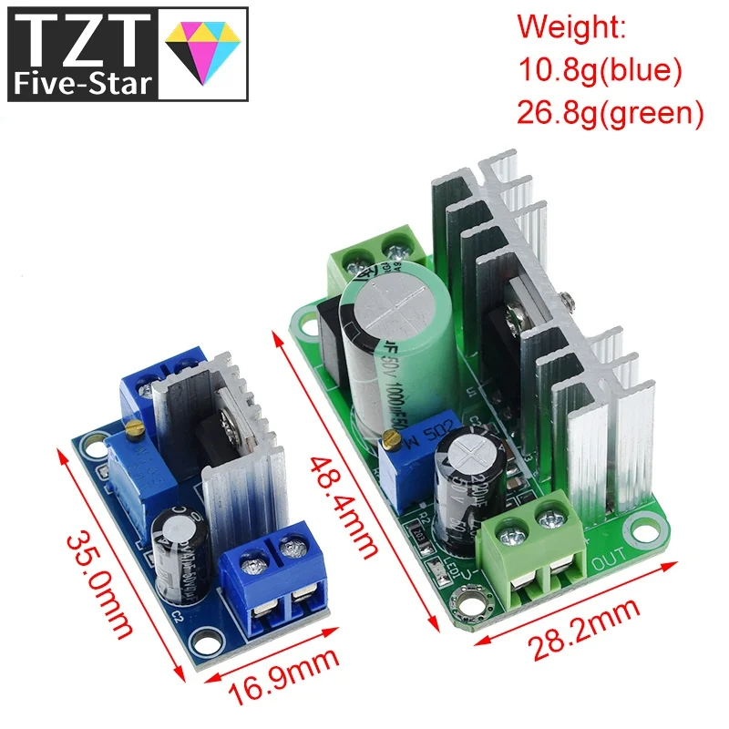 Регулируемый понижающий преобразователь TZT LM317T DC-DC модуль печатной платы