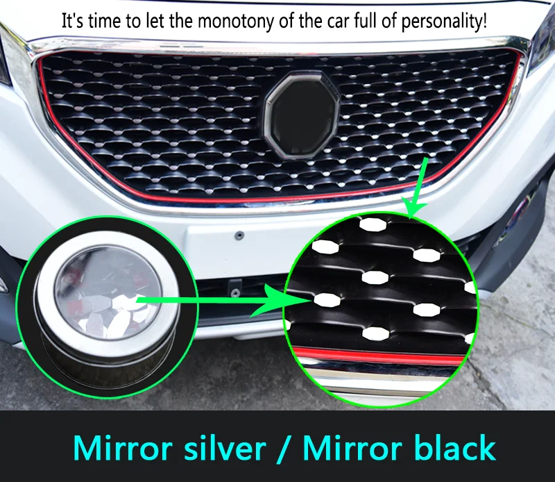 

For MG ZS Front Grille Babysbreath Mini Metal Patch Sticker Mirror Silver