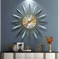 creative luxury wall clock living room dining room sofa background home wall decoration iron solid wood wall hanging large