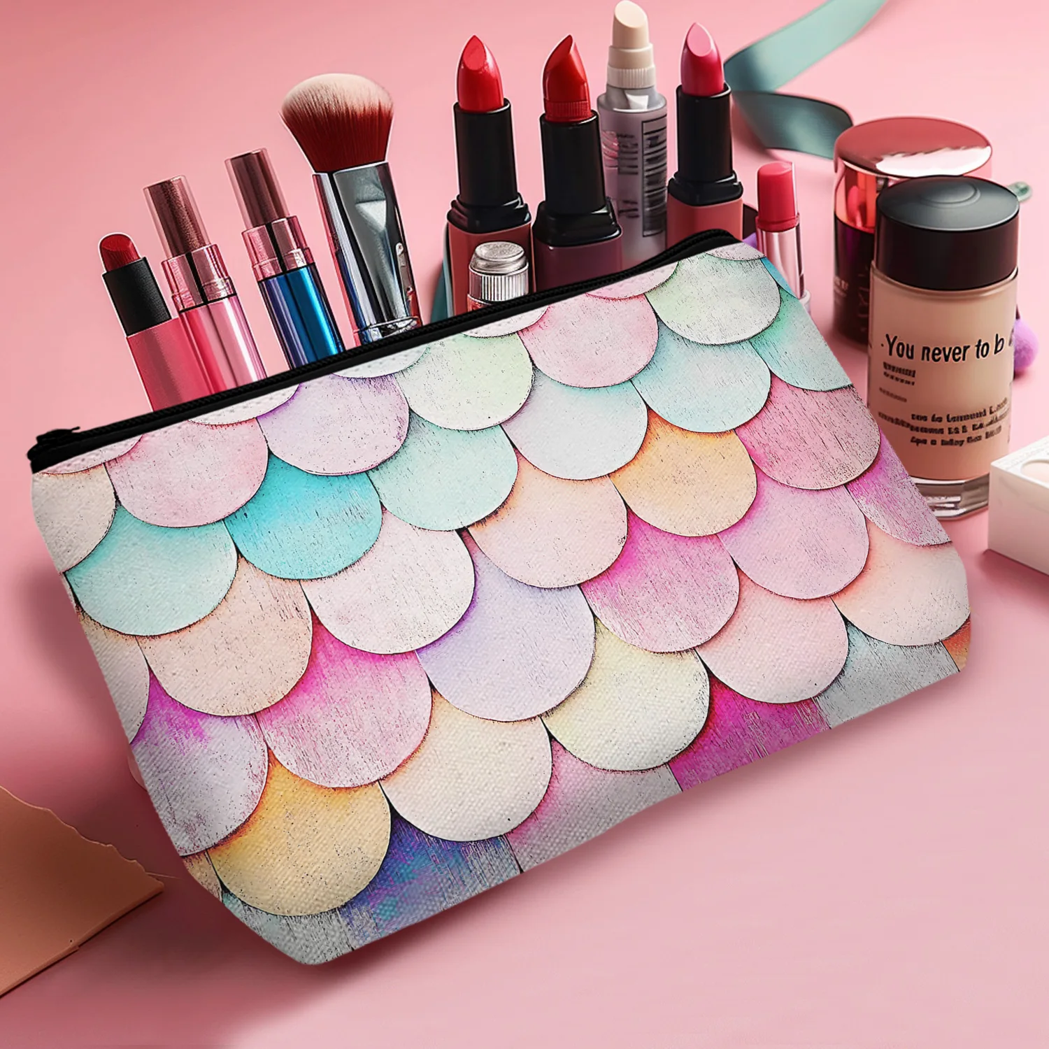 1 шт. красочная косметичка в форме чешуи русалки для женщин на молнии сумки лучший