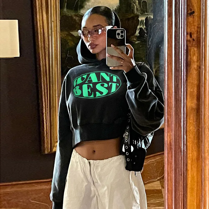 

For 2022 Spring Autumn Vintage Kawaii Patchwork Hoodies Sweatshirt Women Fashion Korean Style Clothes
