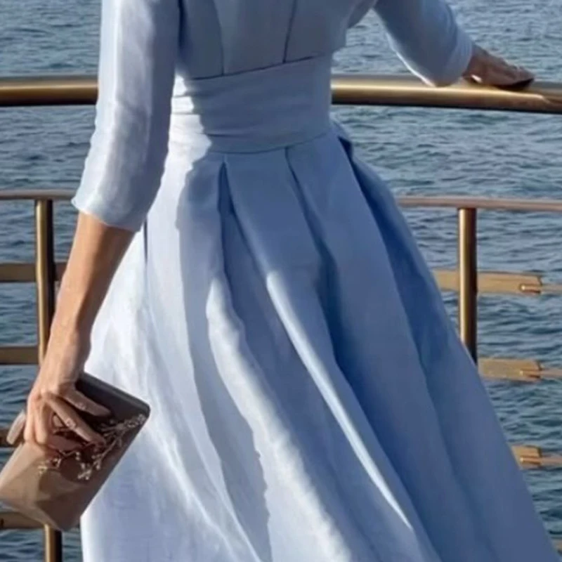 Beautyblue элегантные женские платья 2024 новая мода однотонные с завязкой на талии