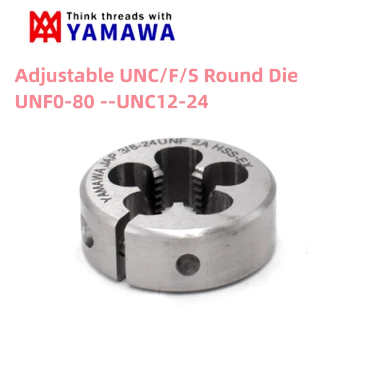 Круглые штампы YAMAWA HSSE AR-D UNF UNS UNEF 0-80 1-72 2-64 3-56 4-48 5-44 6-40 8-36 10-28 12-28, 1 шт. Резьбовые штампы с 24 тонкими нитями