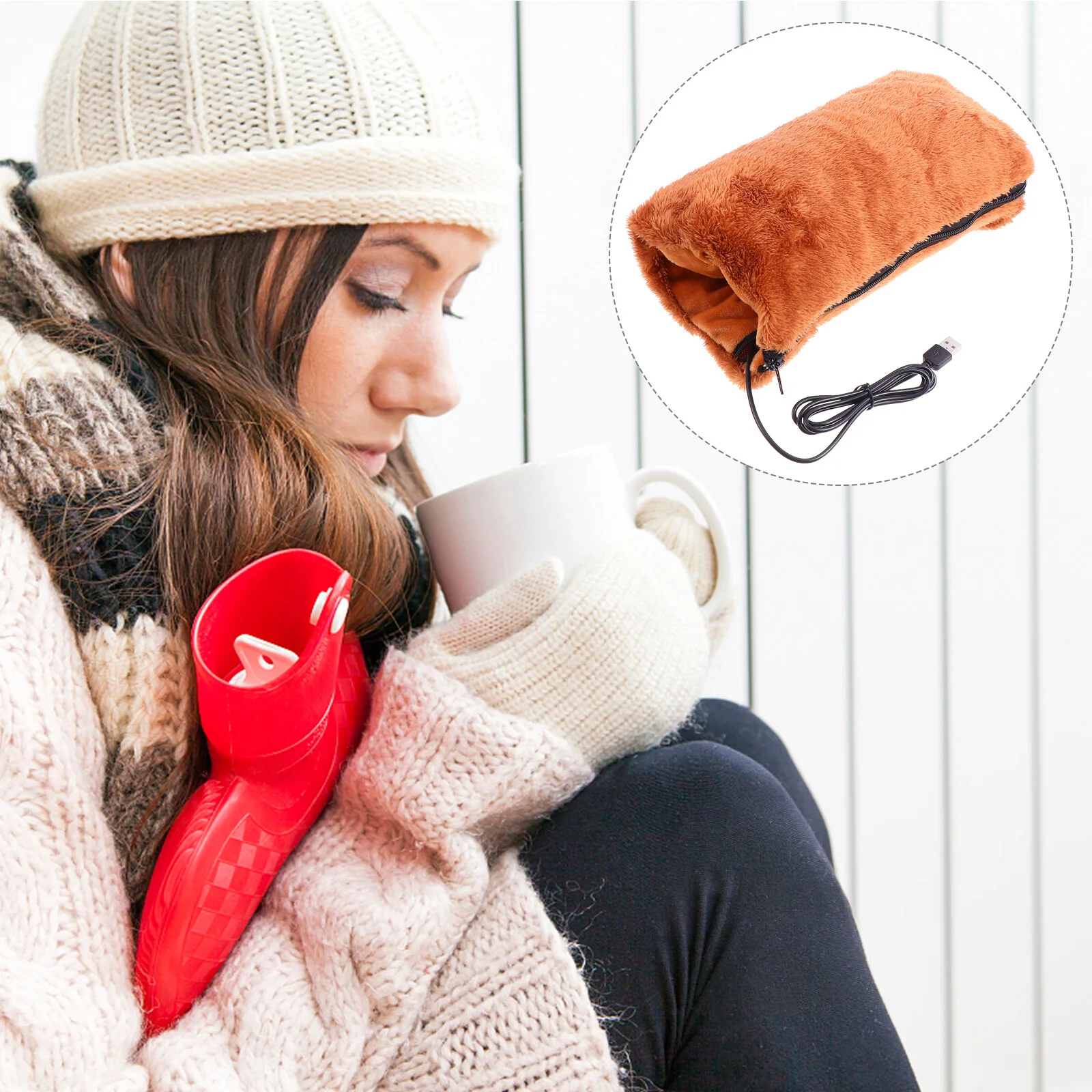 

1pc USB Rechargeable Hand Warmer Electric Heating Hand Warmer Winter Hand Muffs