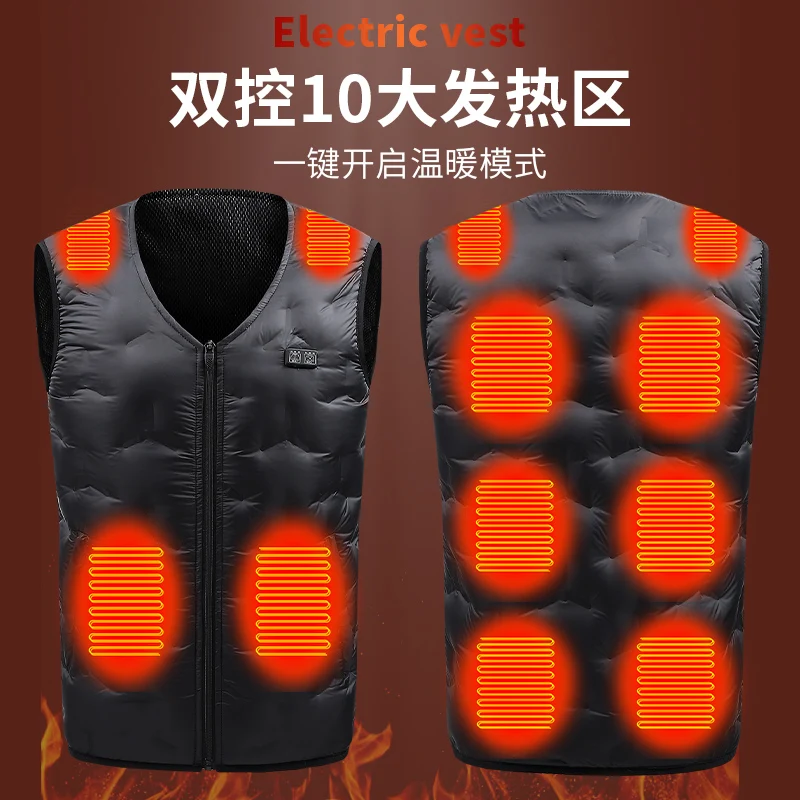 Heating Down Jacket Intelligent Electric Heating Vest Clothes Self Heating Vest Full Body Charging Men's and Women's Vest Winter