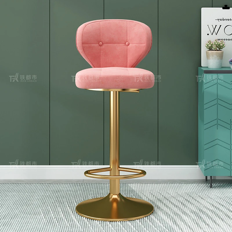 

Leather Waiting Living Room Chair Counter Design High Modern Bar Soft Nordic Chair Backrest Makeup Hocker Kitchen Furniture