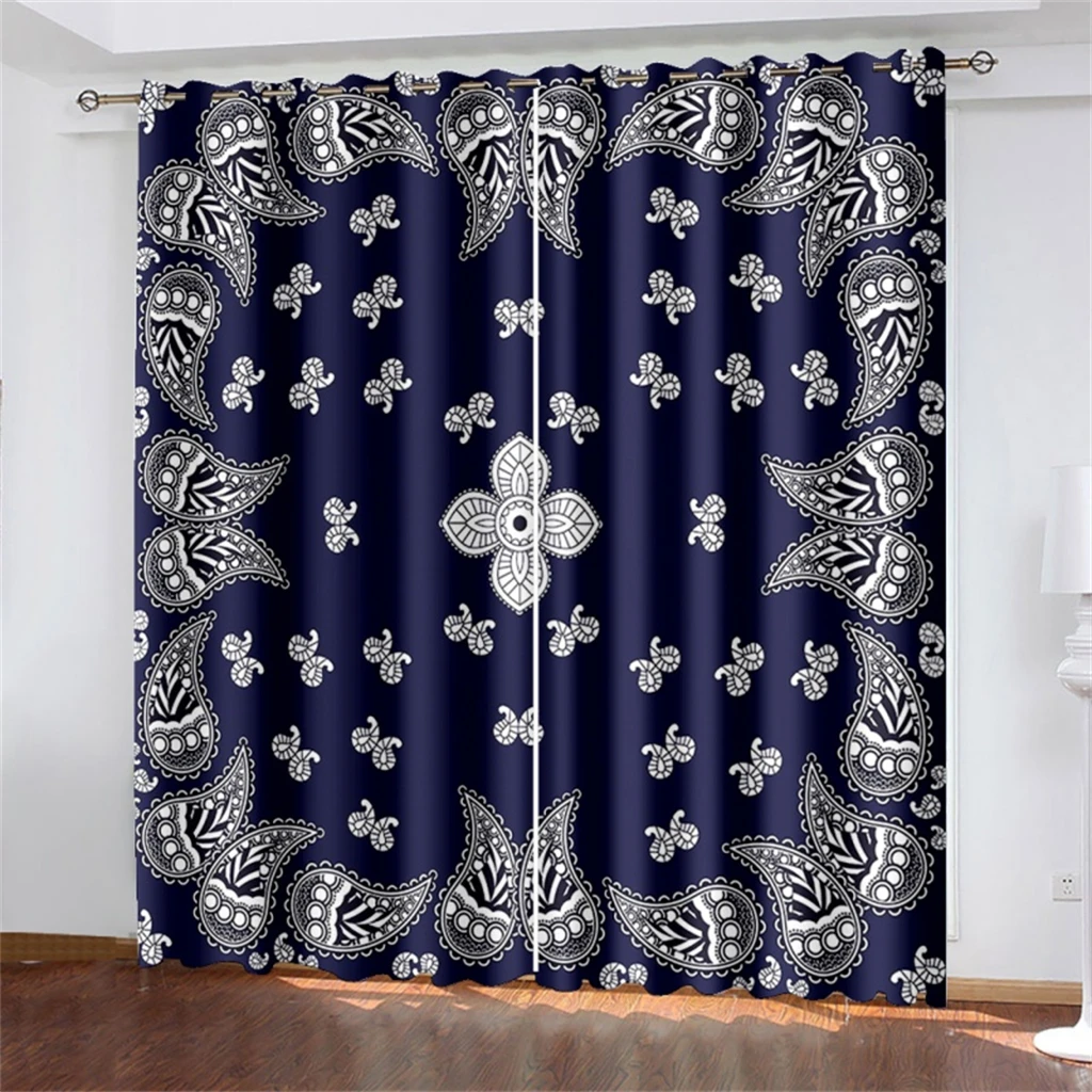 Шторы с богемным узором декоративные занавески синего золотого желтого цветов