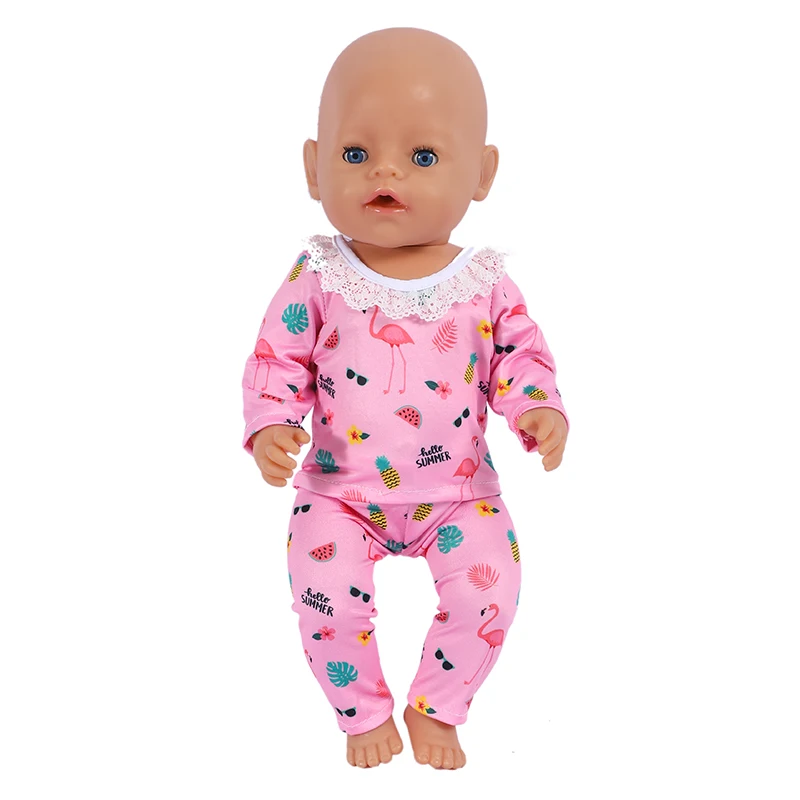 Фото 43 см кукольные наряды Одежда для кукол новорожденных 17 дюймов Фламинго Альпака