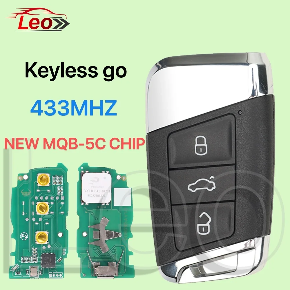 

Автомобильный умный дистанционный ключ Leo для Volkswagan VW Magotan B8 Skoda Octavia FCC: 3G0959752 Keyless go 433 МГц MQB48-CHIP/NEWMQB 5C-CHIP.