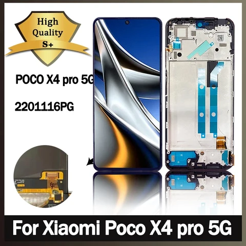 Super AMOLED для Xiaomi Poco X4 Pro 5G 2201116PG, ЖК-дисплей, сенсорная панель, дигитайзер для Redmi Note 11E Pro, ЖК-рамка