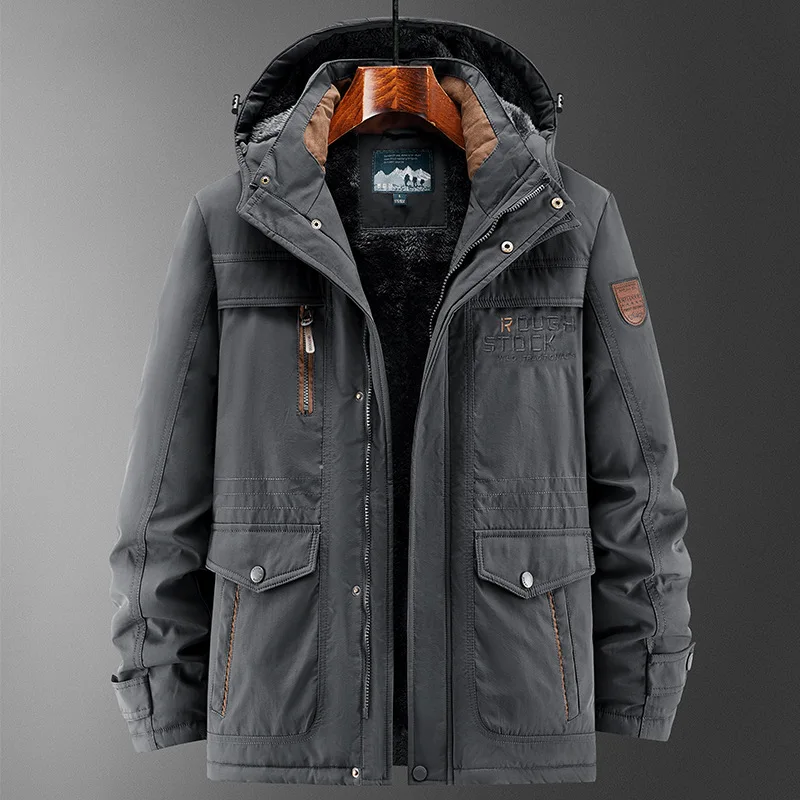 Prowow Мужская хлопковая зимняя куртка среднего и длинного размера с добавлением