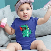 new fire breathing dinosaur cat cartoon graphics baby onesie fashion casual funny short sleeved toddler jumpsuit