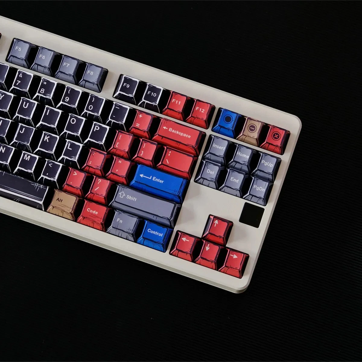 151 клавиш колпачки для из ПБТ с сублимационной краской комиксов черные со