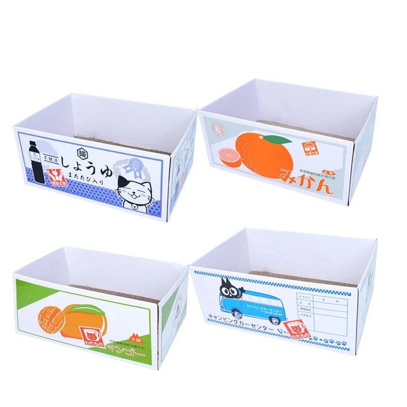 

Two-In-One Toy Corrugated Paper Scraper Carton Cat Scratching Board Claw Grinder Interactive Protection Furniture Cat Toy Box