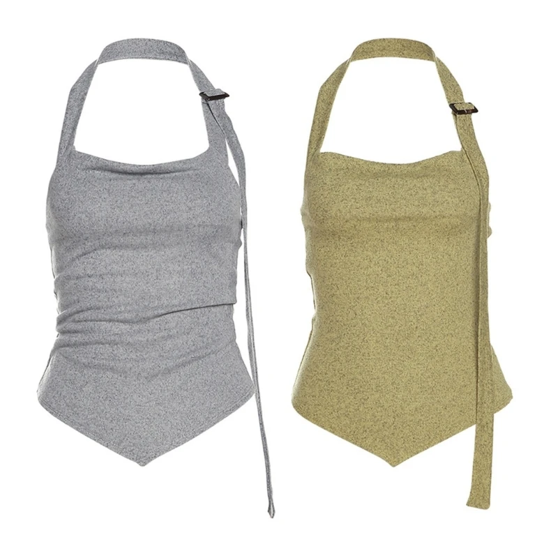 

Women Sleeveless Crop Top Solid Color Casual Tops Female Commute Streetwear Y2k Fashion Breathable Top