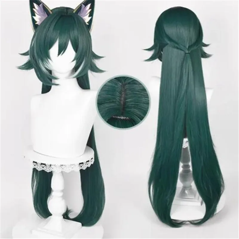 

Game Honkai: Star Rail Yukong Cosplay Wig 96cm Dark Green Long Hair Heat Resistant Synthetic Halloween Party Accessories Props