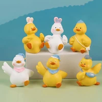 animal model stylish colorfast impact resistant vivid yellow duck figurine for girlfriend miniature animal animal statue