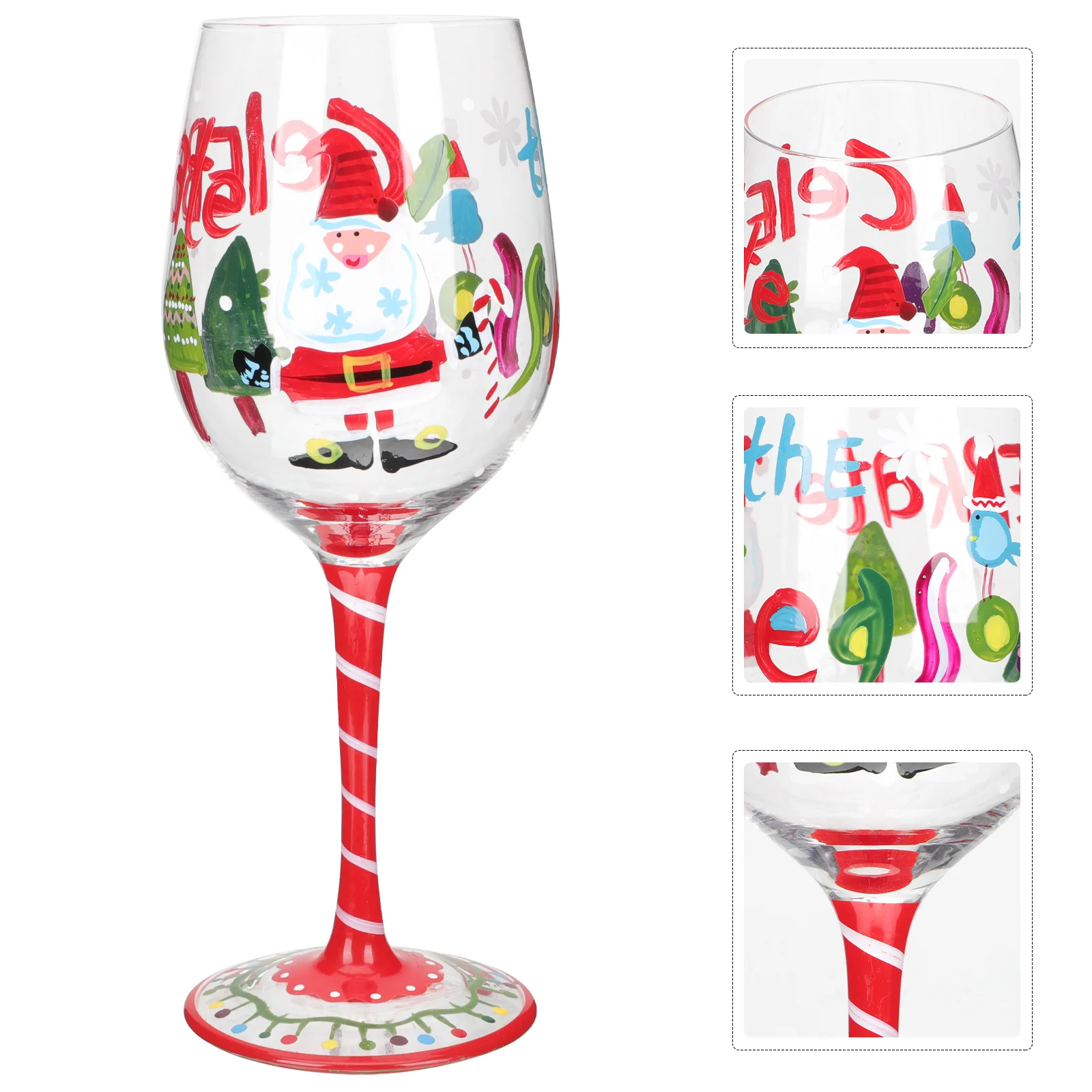 

Goblet Glasses Glass Christmas Cup Cocktail Party Xmas Drinkingdecorative Stem Champagne Santa Claus Holiday Goblets Hand