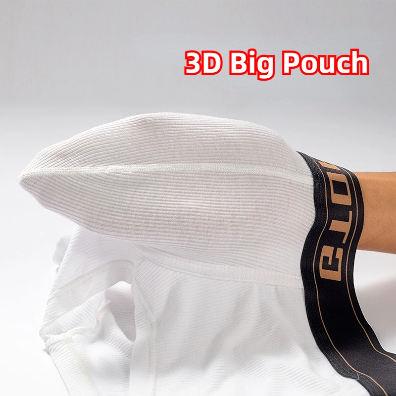 Men Sexy 3D Big Pouch Boxers Soft Modal Shorts Breathable Comfortable Gay Bulge Penis Protector Underwear Low Rise Oversized Bag