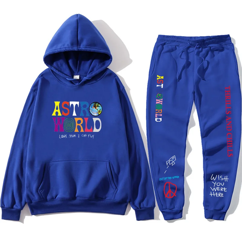 ASTROWORLD Hope You Are Here HOODIES Fashion Letters ASTROWORLD HOODIE Streetwear + Pants Men's Pullover Sweatshirt