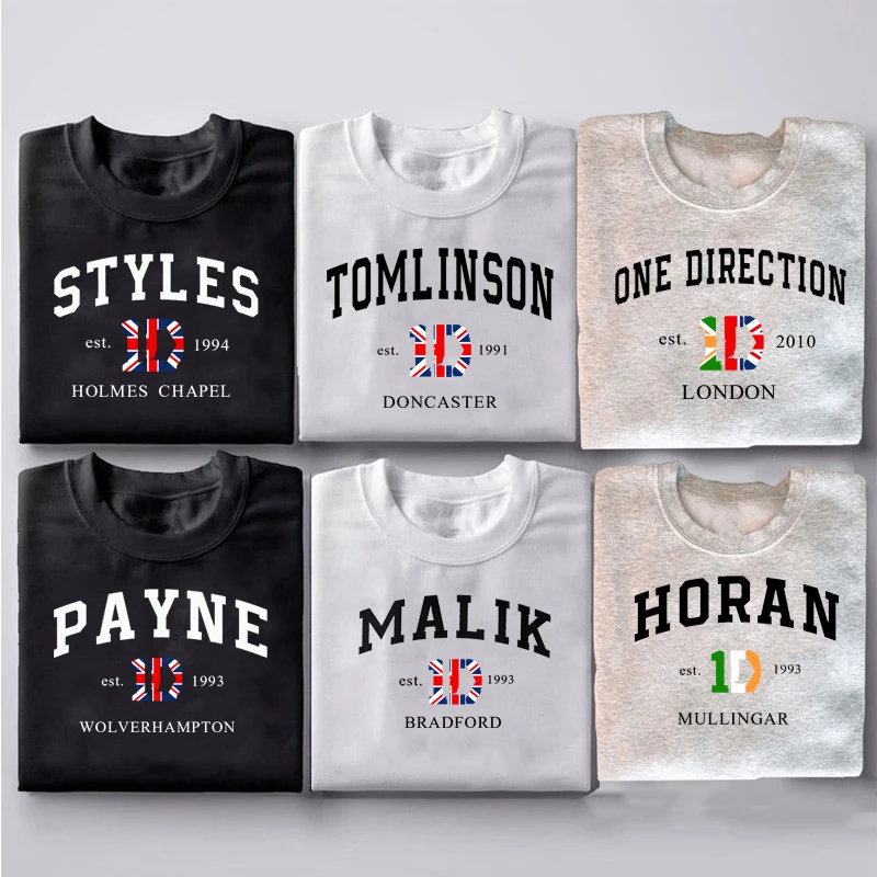 

Толстовка с круглым вырезом и надписью «One Direction Group»