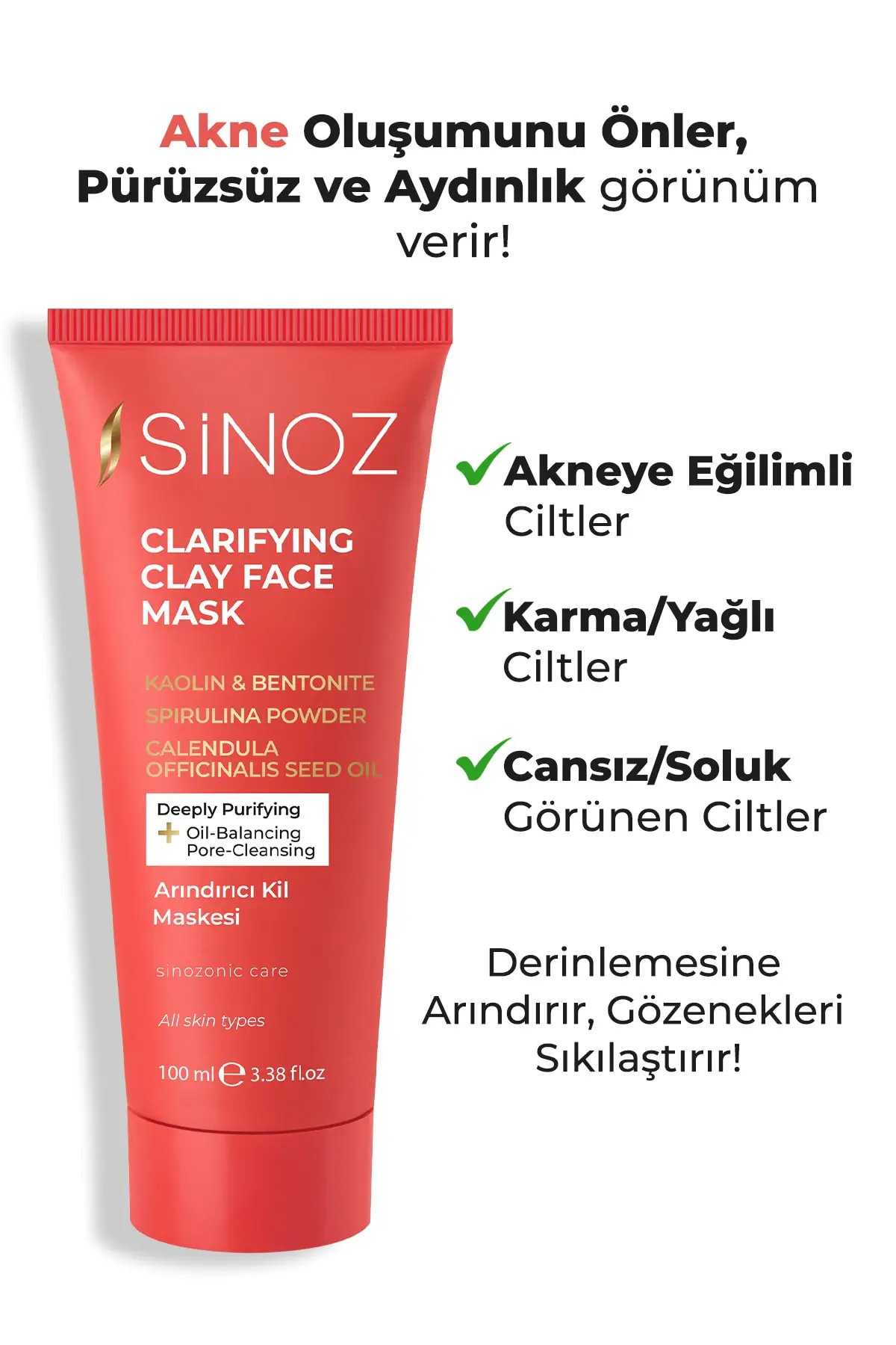 

Purifying Clay Mask 100 Ml pores blackhead oil control skin care beauty cleaning