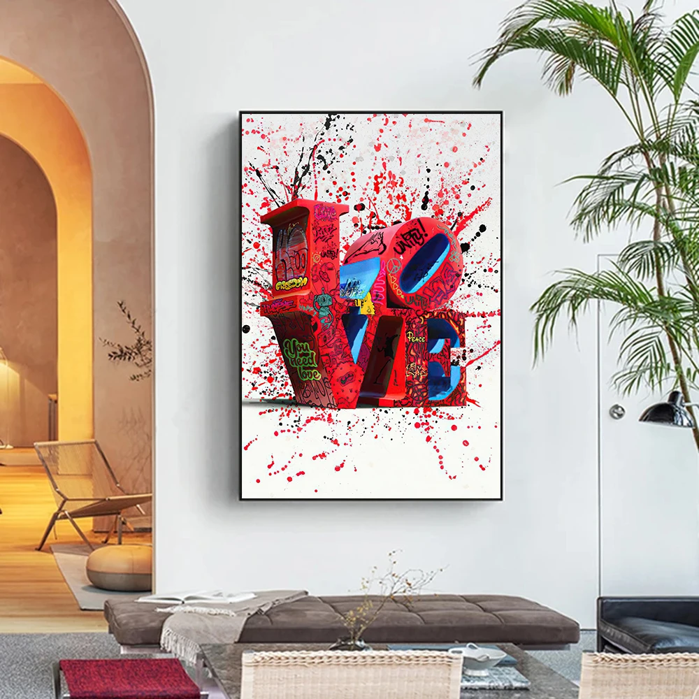 

Banksy Love Street Graffiti Art Wall Decor Canvas Painting Poster Prints Wall Art Pictures for Living Room Decor Home Decoration