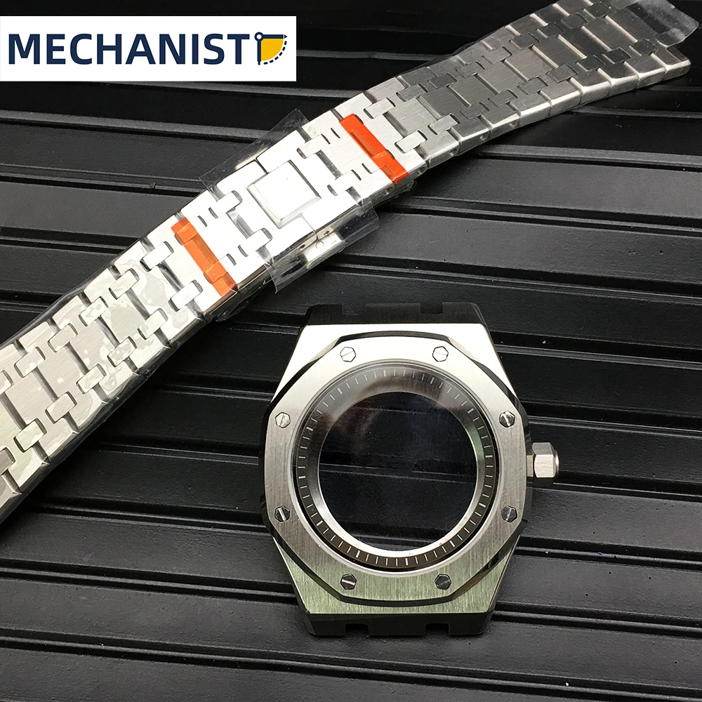 Mechanic - Case 42mm Watch Accessories Complete Stainless Steel Water Resistant Case Sapphire Crystal Fits NH35/36 Movement enlarge