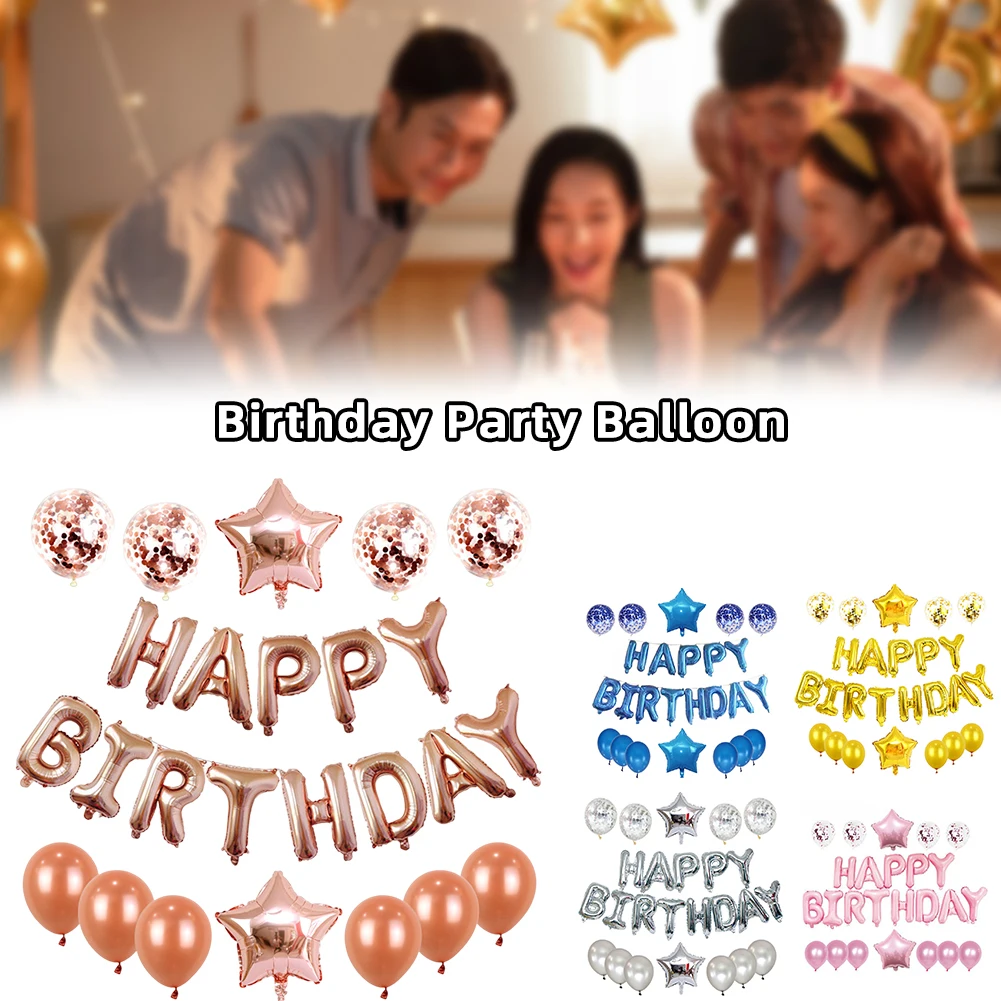 

13pcs Happy Birthday Decoration Balloons Pink Blue Letter Foil Ballons Set Birthday Party Decor Air Globos Balony Anniversaire