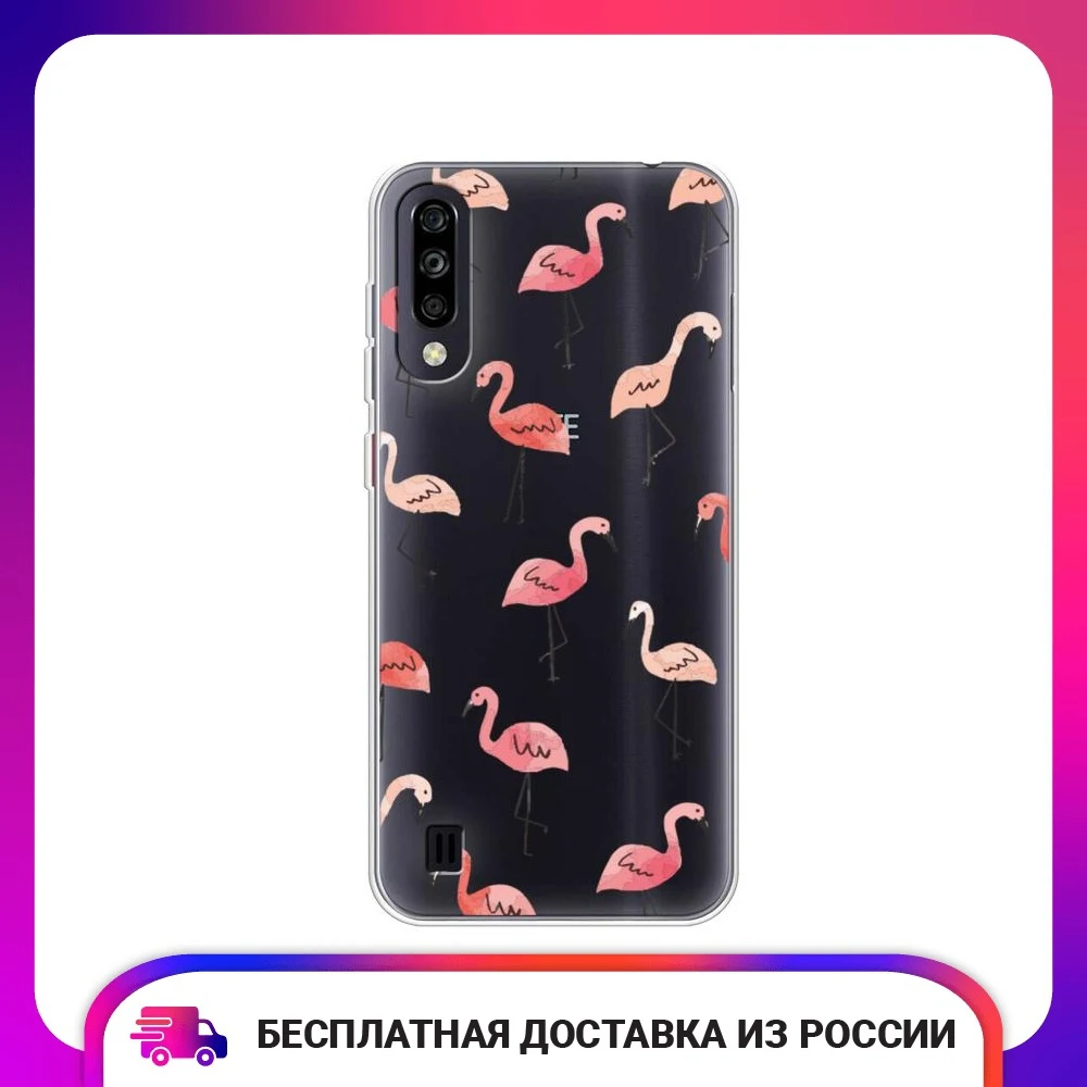 Чехол силиконовый для ZTE Blade A7 (2020) Инверсия фламинго защитный тонкий мягкий