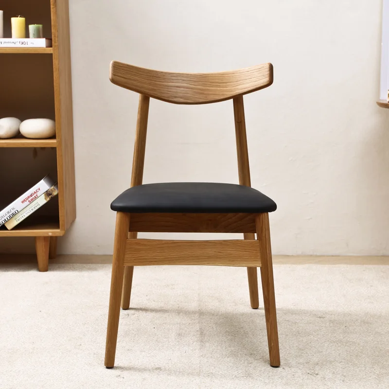 

Nordic Solid Wood Dining Chair Modern Minimalist Chair Restaurant Dining Stool Dining Table and Chairs Windsor Chair Horn Chair