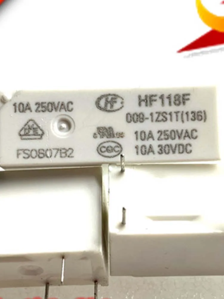 Реле HF118F 009-1ZS1T 9 В постоянного тока 10 А 5 контактов, 2 шт.