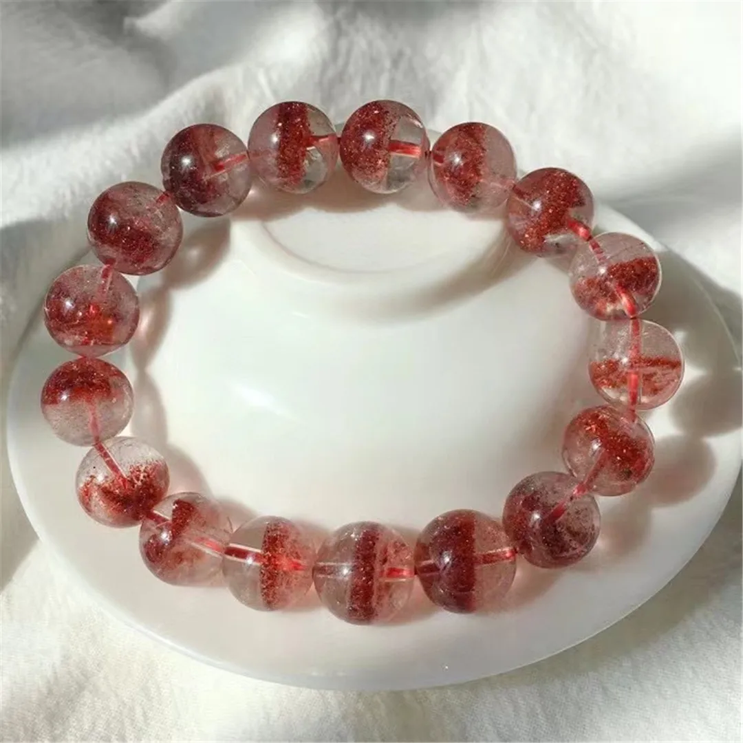 

12 мм натуральный браслет Super Seven Melody Lepidocrocite Золотая Клубника Кварцевый браслет для женщин мужчин хрустальные бусины ювелирные изделия на ни...