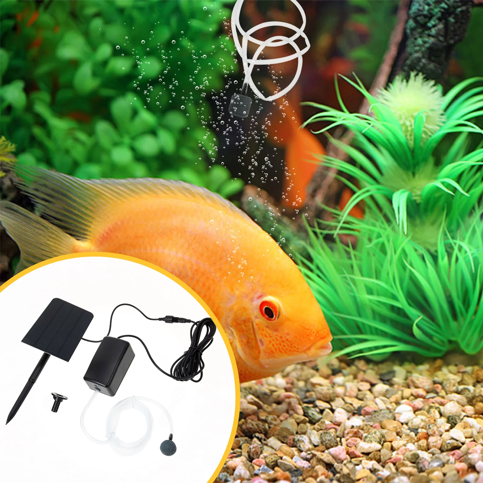 

1 Set Aquarium Solar Powered Oxygenator Fish Tank Aquarium Pond Oxygen Pump