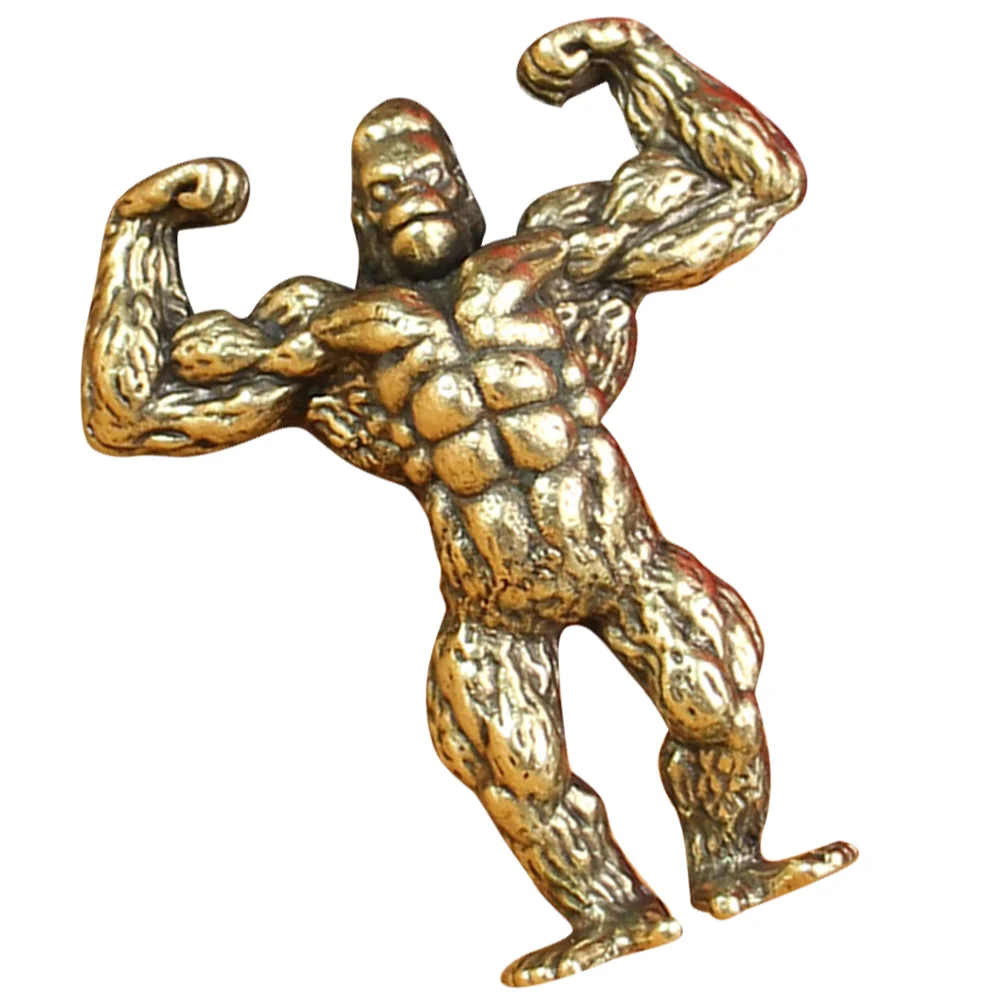 Латунный орнамент орангутанга украшение для офиса медная скульптура гориллы