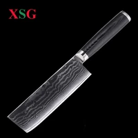 xsg chefs nakiri knife damascus japanese knife 67 layers vg10 damascus steel core 6 5 inch kitchen knives gift mercata handle