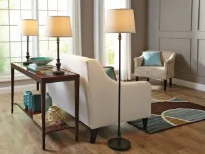 

Elegant 3-Piece Bronze Finish Lamp Set - Decorate Your Home with Style and Grace.