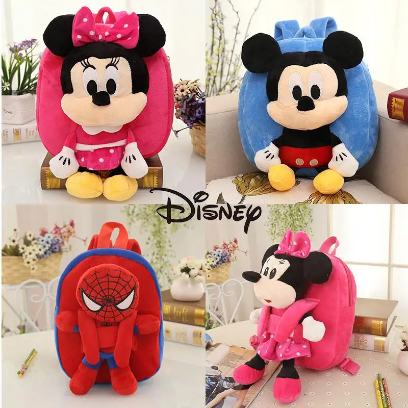 

Disney Mickey Minnie Avengers Donald Duck Spiderman Plush High Capacity Backpacks Toy Kids Kawaii Backpack Birthday Gift Toys