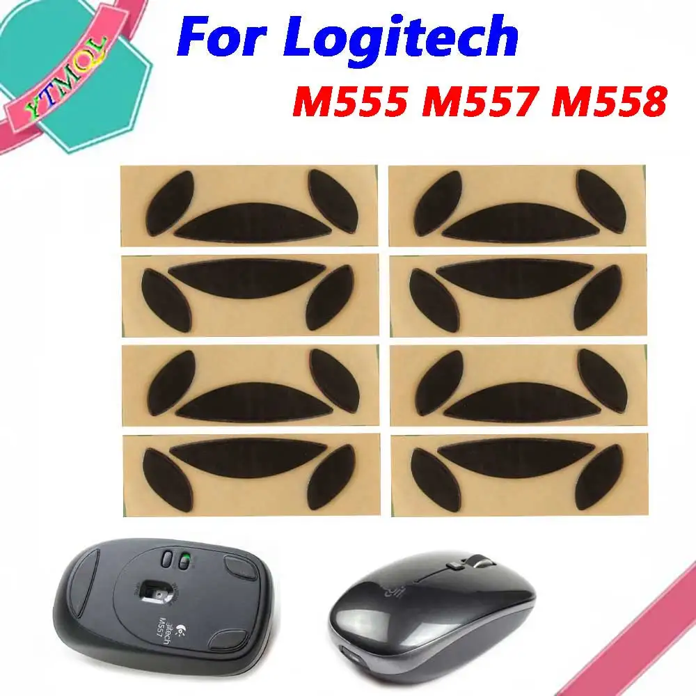 

Hot sale 5set Mouse Feet Skates Pads For Logitech M555 M557 M558 wireless Mouse White Black Anti skid sticker Connector