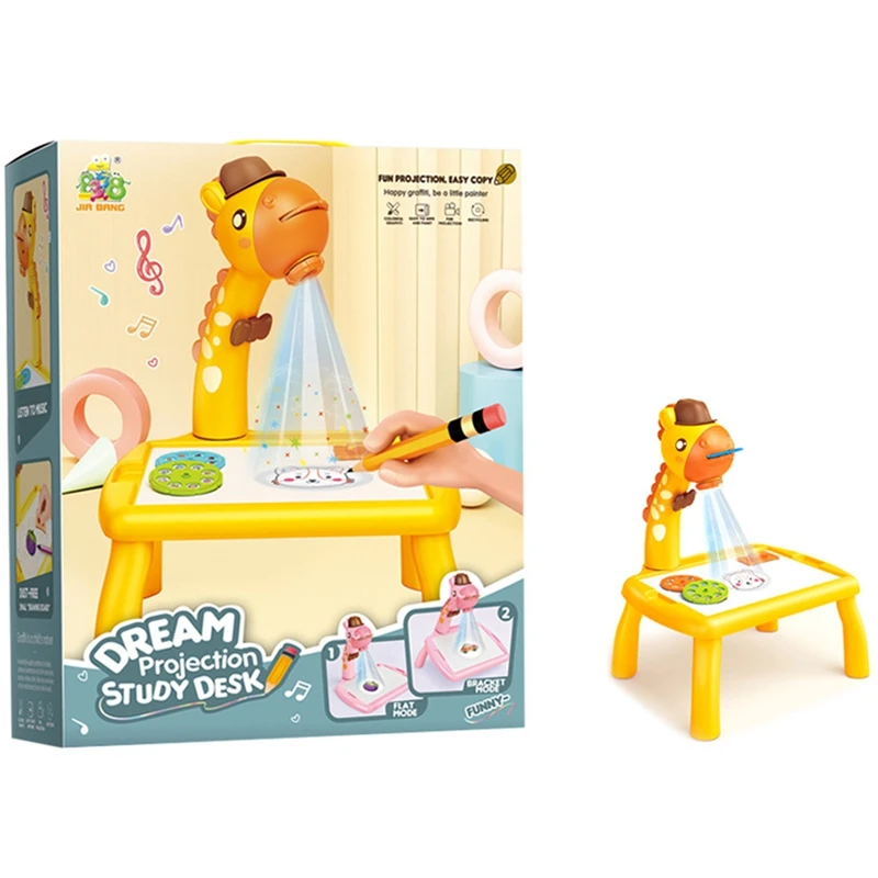 

FBIL-Children Drawing Toy Mini LED Projector Art Drawing Table Toys Painting Board Desk Learning Paint Tools Toy For Kids